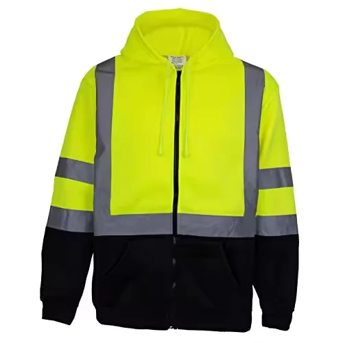 Warm-Fleece-Lining-High-Vis-Safety-Hoodies-Sweatshirts-Hi-Vis-Zipper-Fluorescent-Color-Sweatershirt