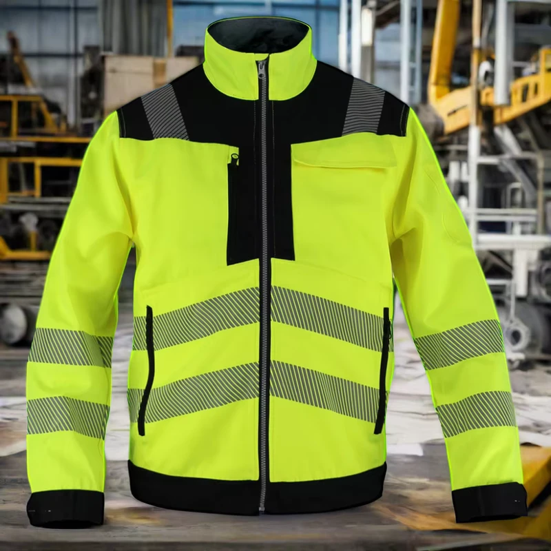 Warm Safety Hi Vis Workwear Polyester Reflective Work Jacket and Construction Clothes for Adults