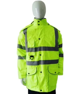 Warm Thickened Stand Hood Customizable Logo Anti Pilling Breathable Waterproof Hi Vis Work Jacket Uniforms