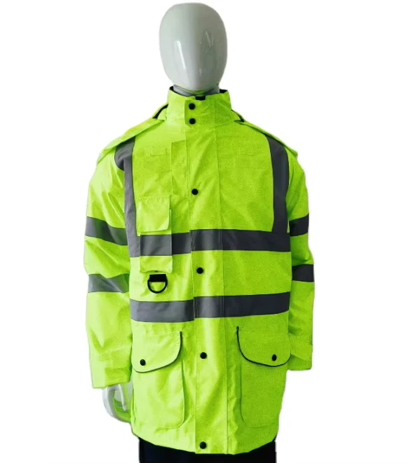 Warm Thickened Stand Hood Customizable Logo Anti Pilling Breathable Waterproof Hi Vis Work Jacket Uniforms