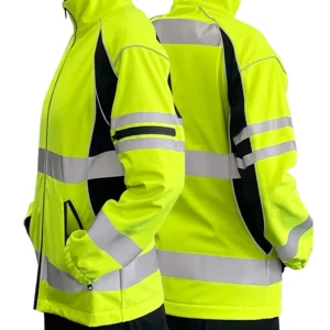Warm Windproof Waterproof Winter Softshell High-Visibility Safety Vest with Multiple Pockets, EN 20471 and ANSI 107
