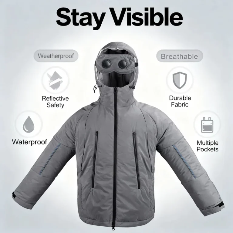 Water-Resistant-Fabric-Outdoor-Hiking-Cycling-Jacket-Breathable-Safety-Jackets-Reflective-Work-Hoodie-With-Zipper
