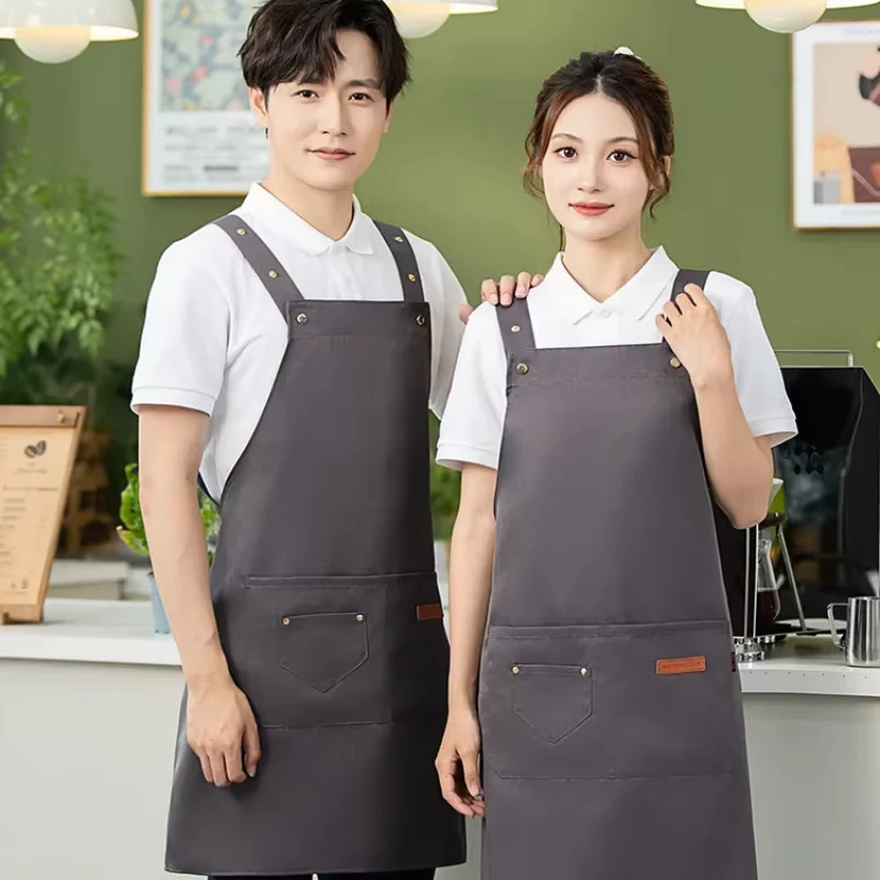 Waterproof Apron Catering specific Custom Logo Kitchen Use Home Use Work Coffee Shop Work Clothes New Style for Cooking