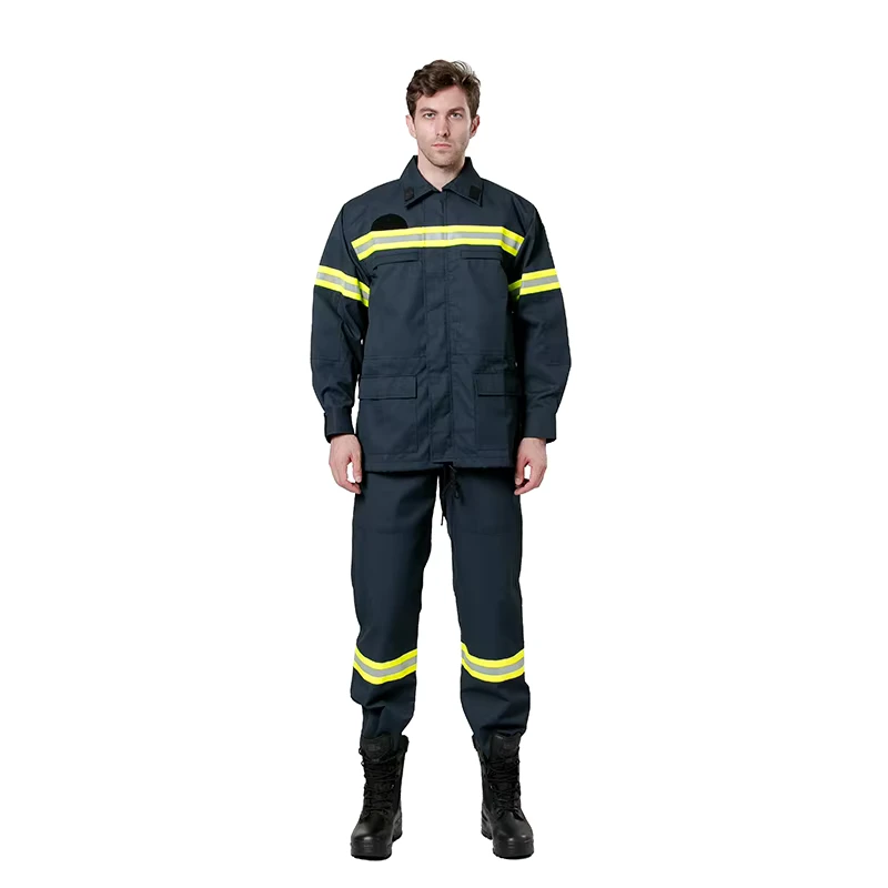 Waterproof Aramid IIIA Fabric Safety Jacket and Pants Firefighting Oil Gas Worker Arc Protection Welding Clothing Fireproof FR
