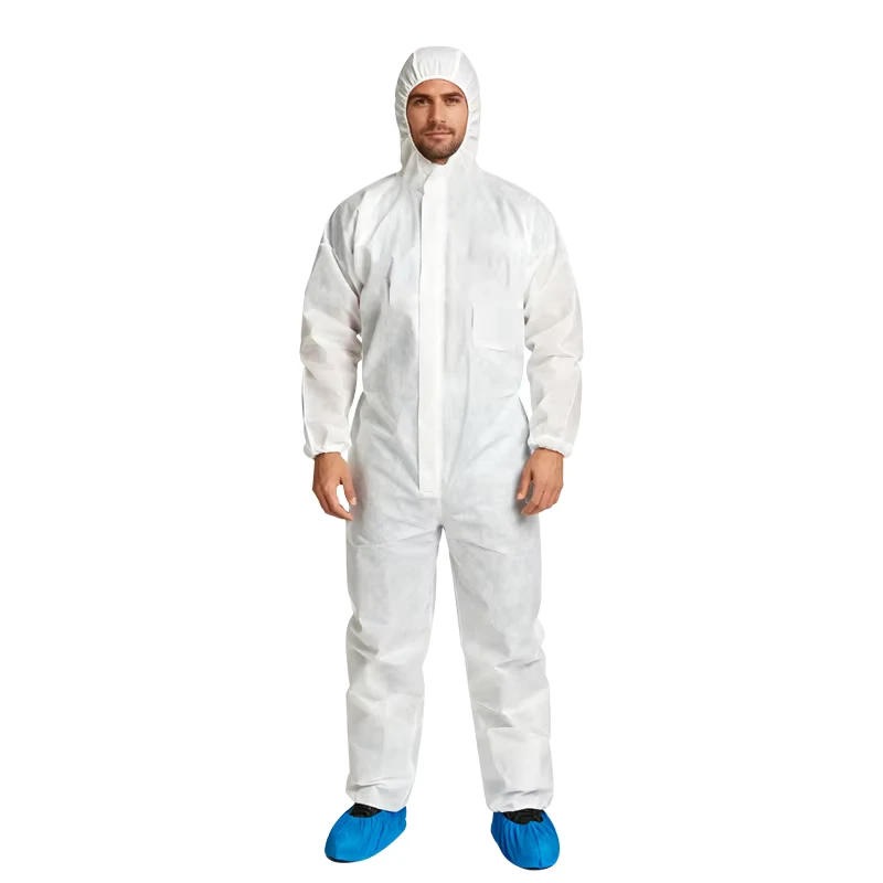 Waterproof Breathable Microporous Disposable Hazmat Coveralls