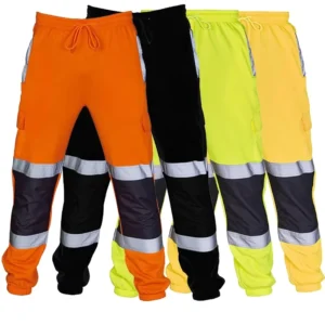Waterproof Construction Work Pants Black Reflective Safety Winter Hi Vis Cargo Pants for Men High Visibility Reflectors