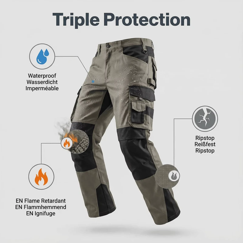 Waterproof Flex Construction Fr Man Outdoor Cargo Mens Stretch Heavy Duty Cargo Work Pants