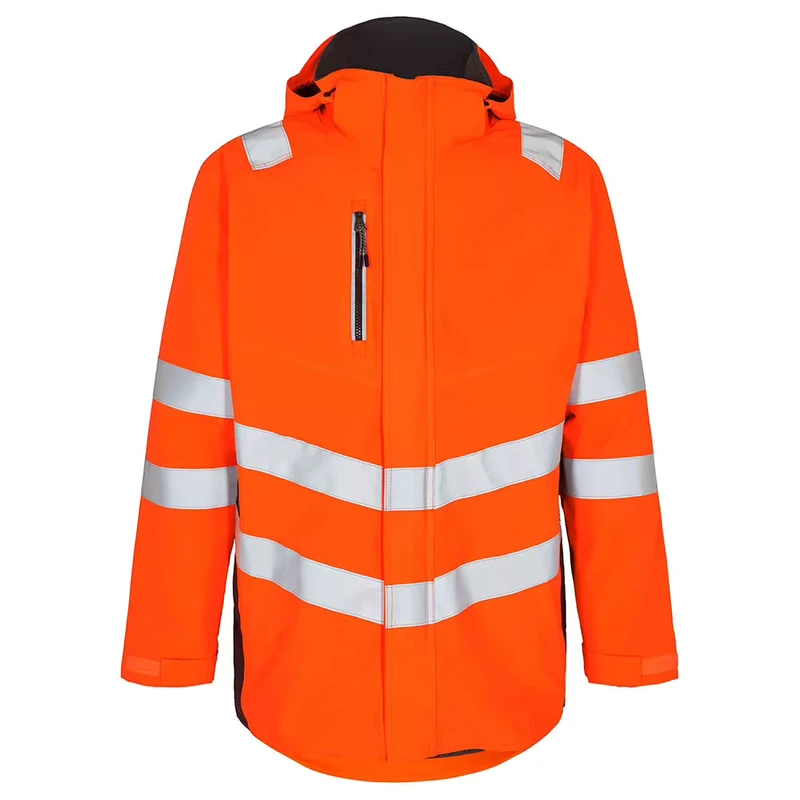 Waterproof Hi Vis Construction Softshell Jackets Work Wear Safety Security Reflective Tape Jackets for Men