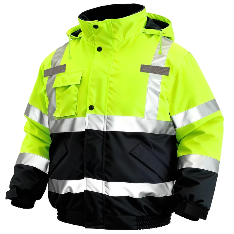 Waterproof Industrial Construction Hi Vis Work Wear Custom Winter Heavy Worker Reflective Safety Workwear High Visibility Jacket