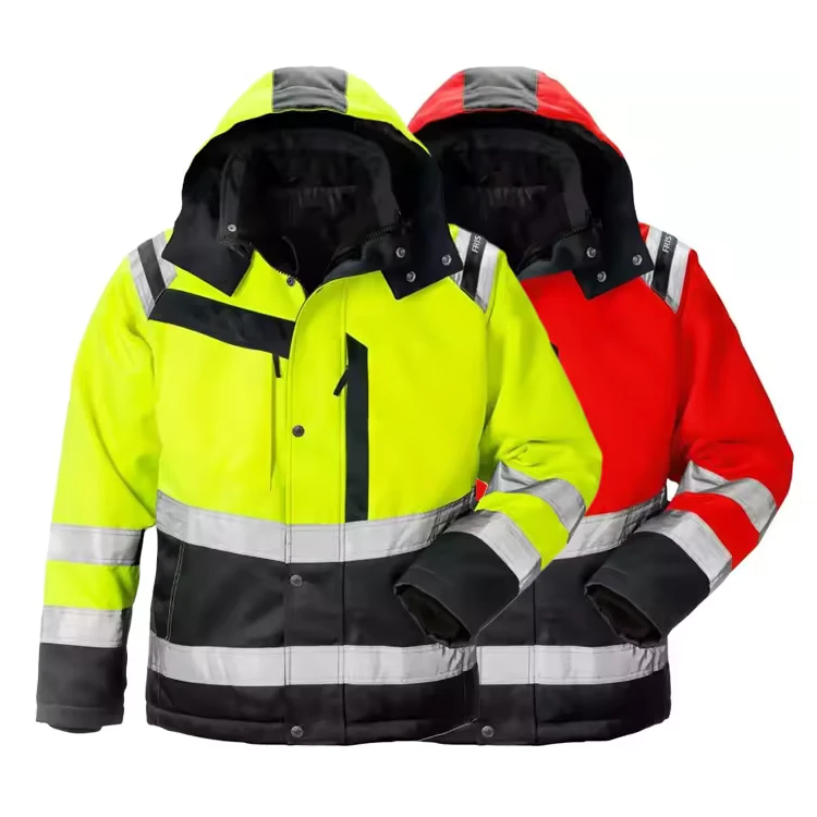 Waterproof Industrial Construction Hi Vis Work Wear Custom Winter Heavy Worker Reflective Safety Workwear High Visibility Jacket