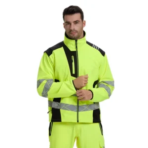 Waterproof Industrial Construction Hi Vis Work Wear Safety Winter Jacket High Quality Mens Reflective Safety Workwear Jacket