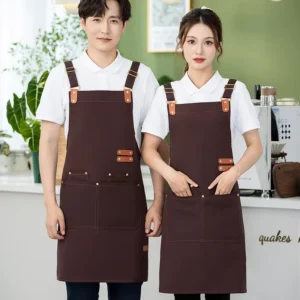 Waterproof Polyester H-Type Sleeveless Apron with Adjustable Straps, Available in 10 Colors