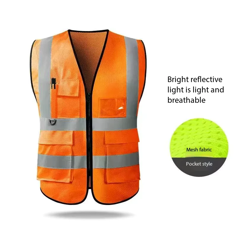Waterproof Rain Safety Vest High Vis Reflective Poncho for Outdoor