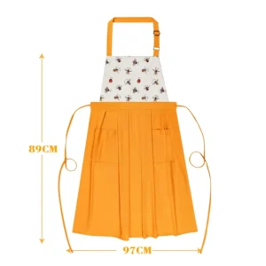 Waterproof Reusable Eco-Friendly Custom Logo Cotton Kitchen Apron for Restaurant Waitstaff and Chefs