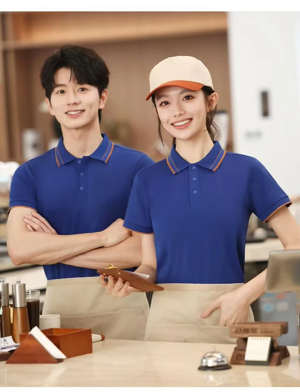 Waterproof-Short-Sleeve-Woman-Hotel-Restaurant-Staff-Shorts-Chinese-Restaurant-Uniform-Design