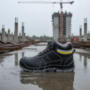 Waterproof Smooth Leather Safety Work Boots Steel Toe Anti-Smash Wear-Resistant OEM Safety Shoes for Building