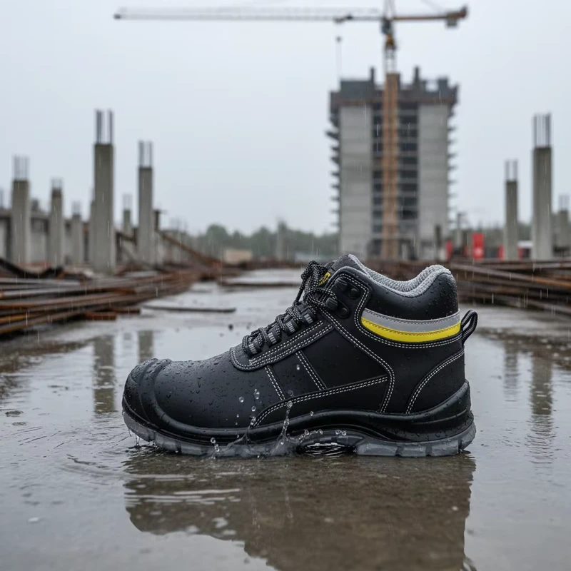 Waterproof Smooth Leather Safety Work Boots Steel Toe Anti-Smash Wear-Resistant OEM Safety Shoes for Building