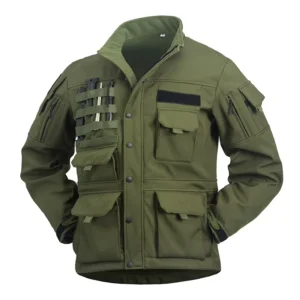 Waterproof Wear Resistant Polyester Motorcycle Windbreaker Multi Functional Pockets Outdoor Jacket for Male Users Four Seasons
