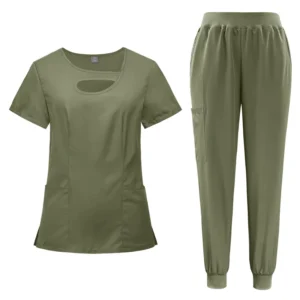 Waterproof Women’s Medical Scrub Uniform Set for Hospital Nursing