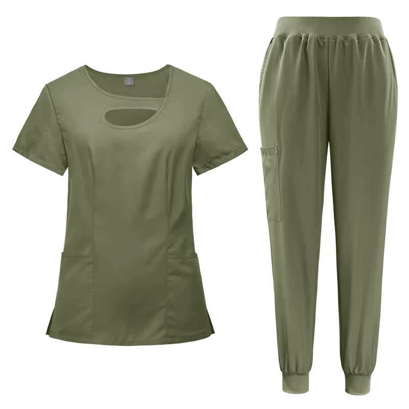 Waterproof Women's Medical Scrub Uniform Set for Hospital Nursing