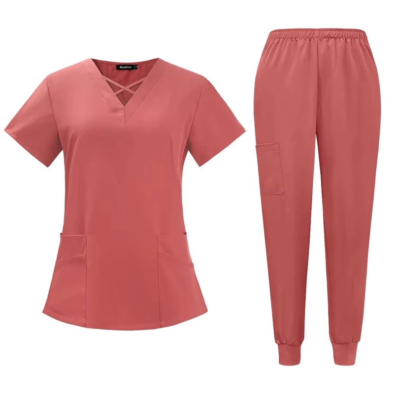 Waterproof Women's Medical Scrub Uniform Set for Hospital Nursing