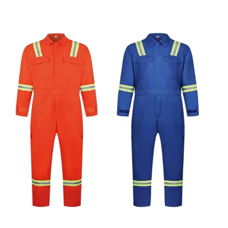 Wear-Resistant-Breathable-Polyester-Protective-Coveralls-with-Reflective-Strip-Long-Sleeves