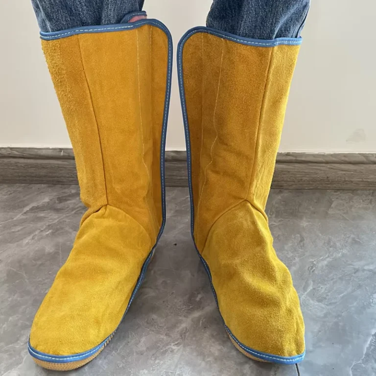 Welding-Leg-Guards-Made-Cowhide-Heat-insulated-Scald-proof-Protective-Boot-Covers-Shield-Feet-Sparks-Splashes-High-top-Steel-Toe