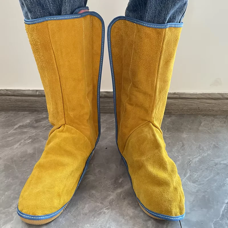 Welding Leg Guards Made Cowhide Heat insulated Scald proof Protective Boot Covers Shield Feet Sparks Splashes High top Steel Toe