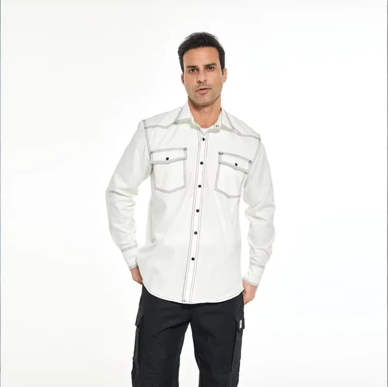 Western-Mens-Workwear-Long-Sleeve-Shirt-With-Contrast-Reinforced-Stitching-For-Industrial-Mechanical