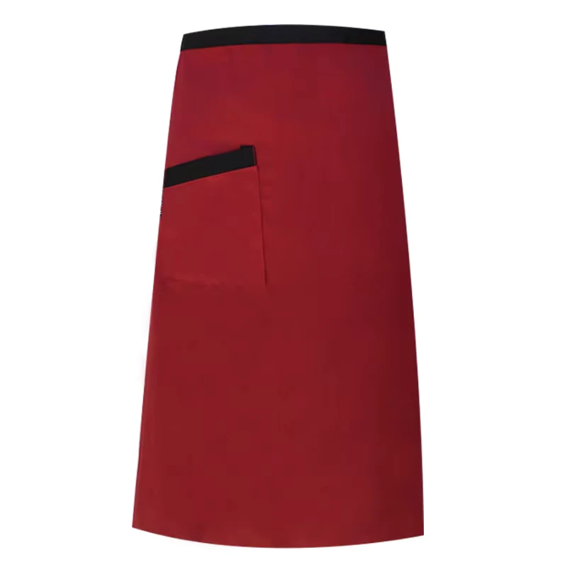 Western Polyester Cotton Half-Length Waist Apron for Chef and Hotel Waiter