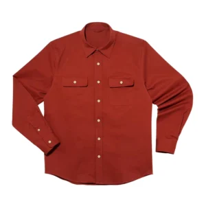 Western Style Clothes Men Button Up Shirts Work Shirt Turn Down Collar Long Sleeve Shirt Red Color