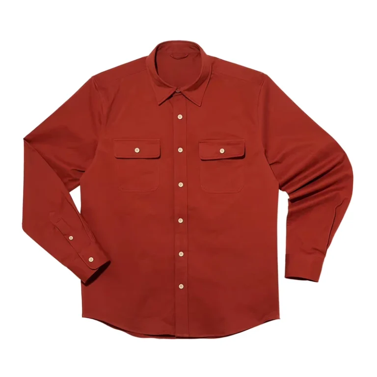 Western-Style-Clothes-Men-Button-Up-Shirts-Work-Shirt-Turn-Down-Collar-Long-Sleeve-Shirt-Red-Color