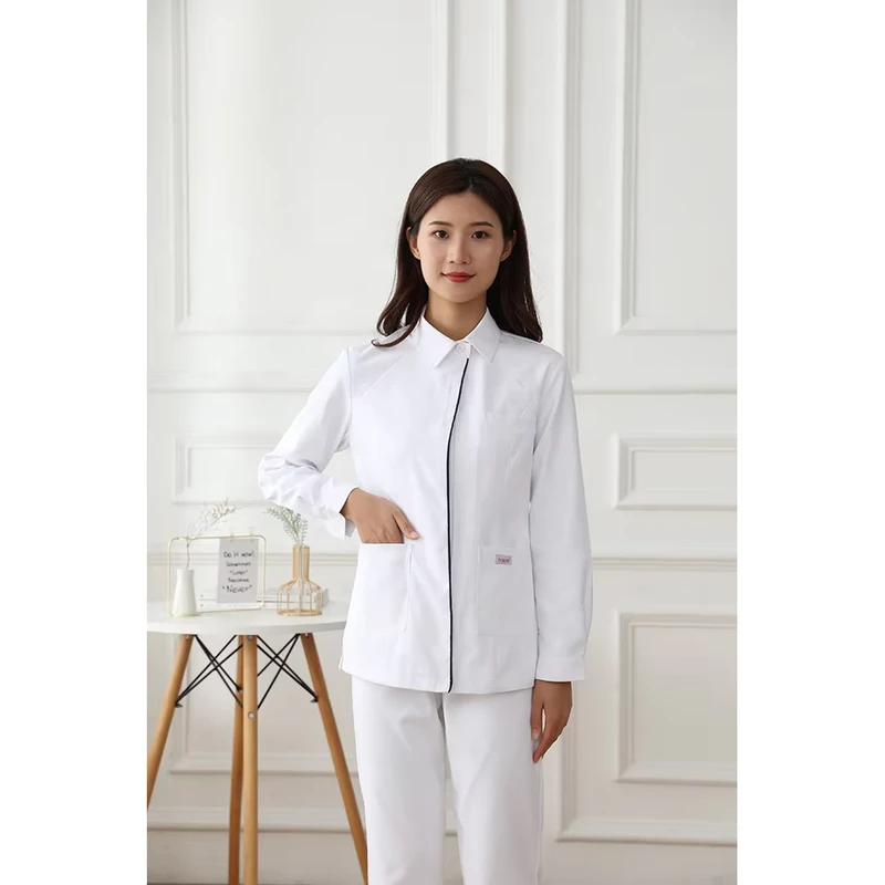 White Cotton Polyester Nursing Uniform Hospital Nurse Uniform