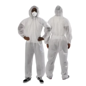 White Custom Printed Lightweight Hooded Food Processing Disposable pp Material Work Coverall