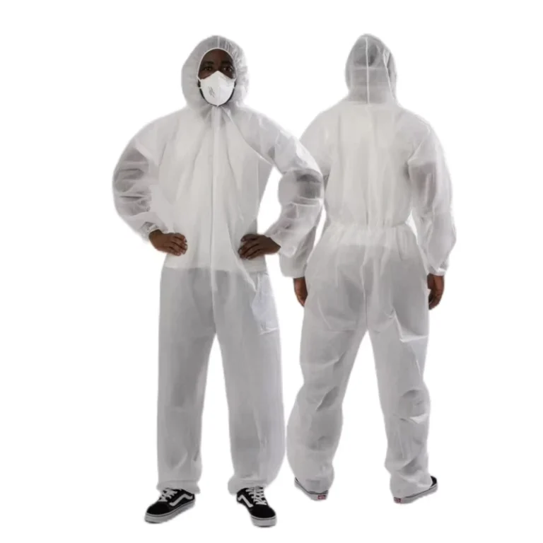 White-Custom-Printed-Lightweight-Hooded-Food-Processing-Disposable-pp-Material-Work-Coverall