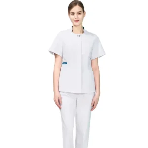 White Hospital Nurse Uniforms Lab Coats Breathable Medical Clinic Staff Customized Logos