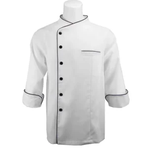 White Long Sleeve Twill Fabric Chef Jacket Restaurant Kitchen Wear