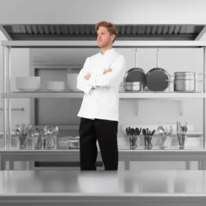 White Modern Restaurant Chef Jacket Coat Long Sleeve Uniform