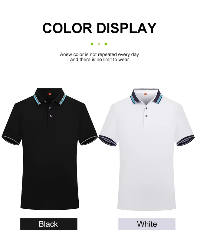 White Oversized Blank Men's Solid-Color Short-Sleeve Polo Shirt