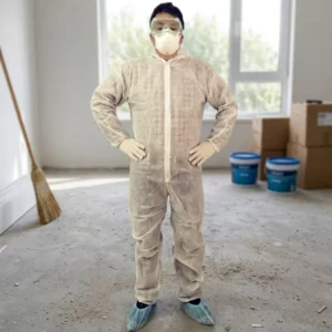 White Polypropylene PP Lightweight Breathable Disposable Protective Coverall for Cleaning General Maintenance