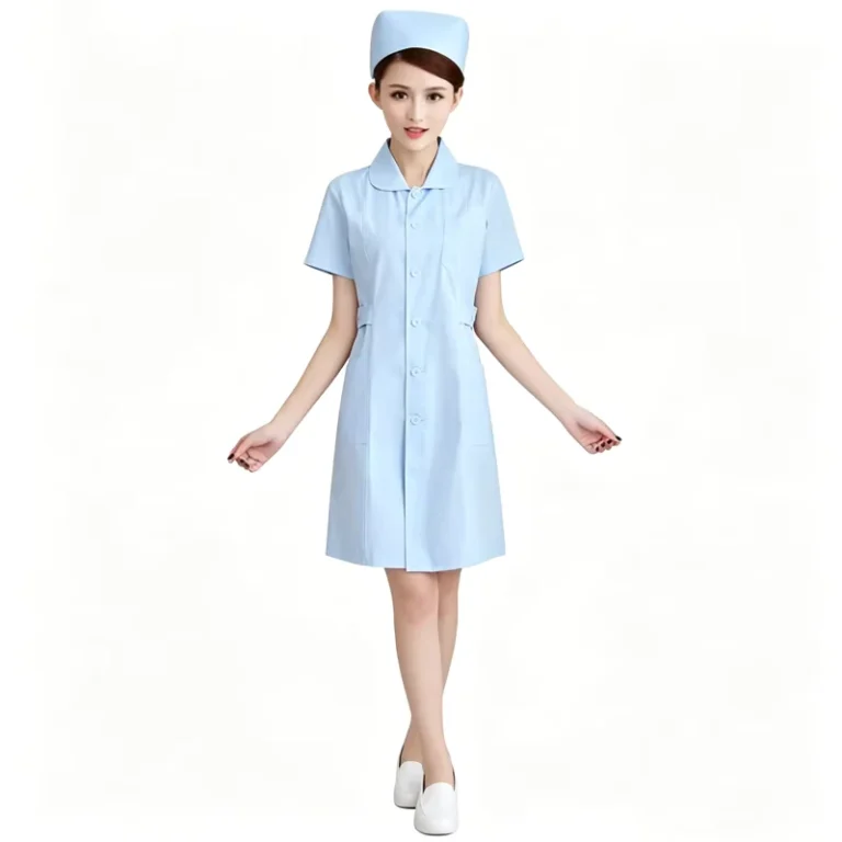 White-Short-Sleeve-Nurse-Dress-Uniform