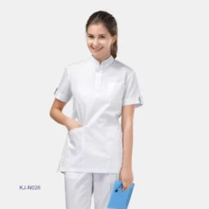 White Short-Sleeve Women’s Nurse Uniform Set