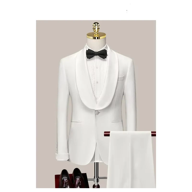 White Tuxedo Man Suit Wedding Suit for Men Groomsman Suit