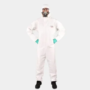 White Type 5/6 Liquid-Proof Disposable Non-Woven Coverall for Fiberglass Protection
