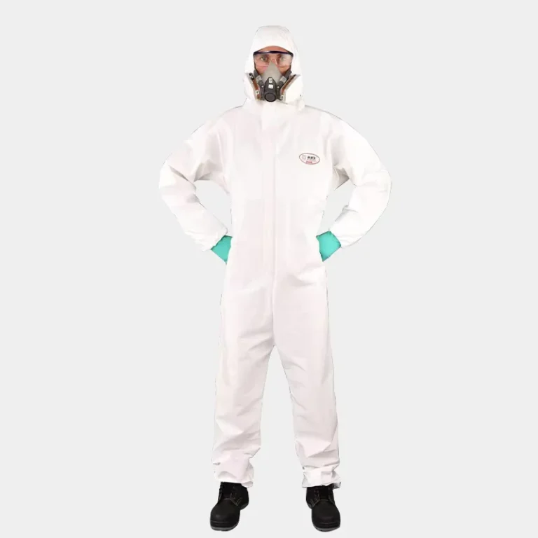 White-Type-5-6-Liquid-Proof-Disposable-Non-Woven-Coverall-for-Fiberglass-Protection