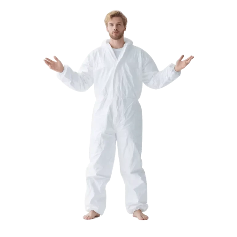 White-Tyvek-Suit-Chemical-Protection-Breathable-Microporous-Disposable-Coverall