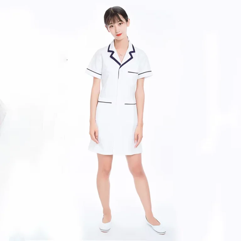 White-Unisex-Nurse-Dress-Medical-Scrub-Hospital-Uniform-Moisture-Wicking-Anti-Static