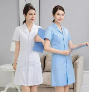White Unisex Polyester Cotton Medical Hospital Uniform for Doctors and Nurses
