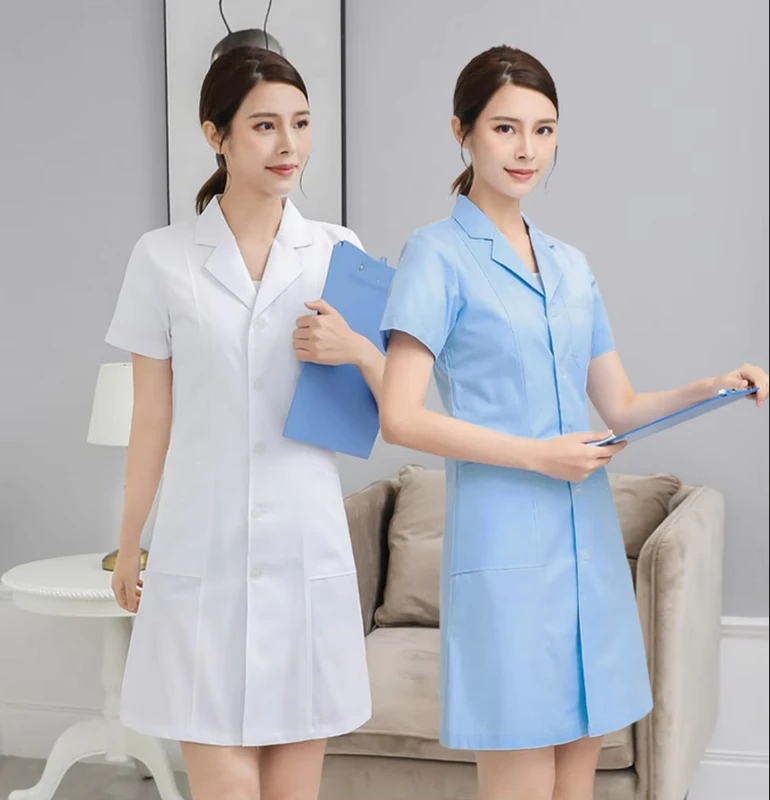 White Unisex Polyester Cotton Medical Hospital Uniform for Doctors and Nurses