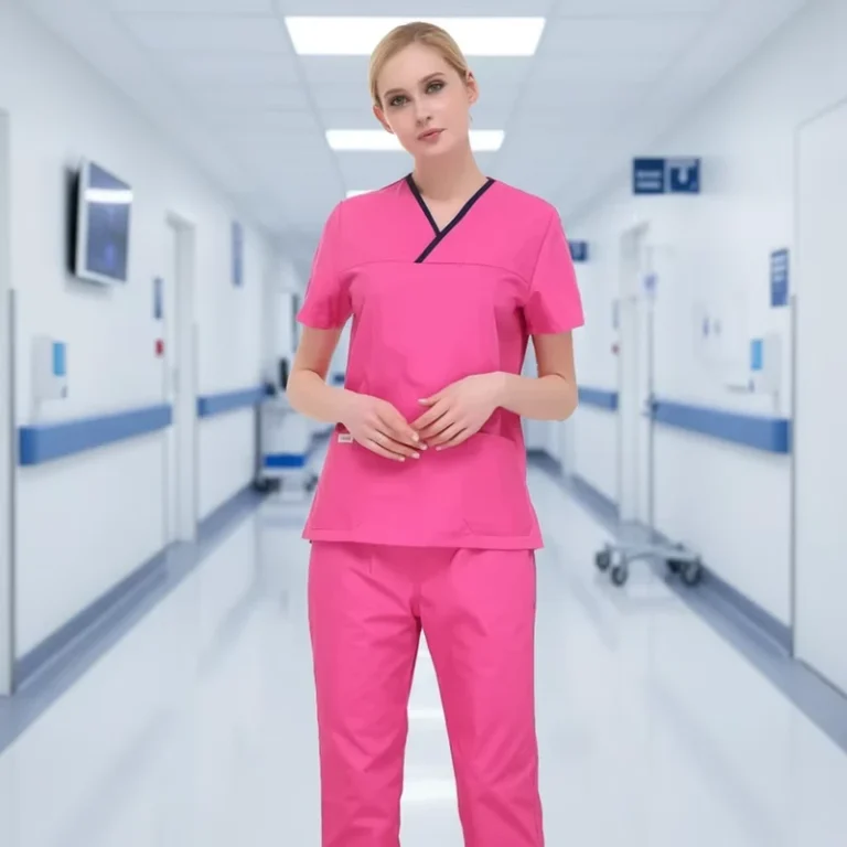 White-Womens-Jogger-Nurse-Scrub-Set-Eco-Friendly-Polyester-XL-Short-Sleeve